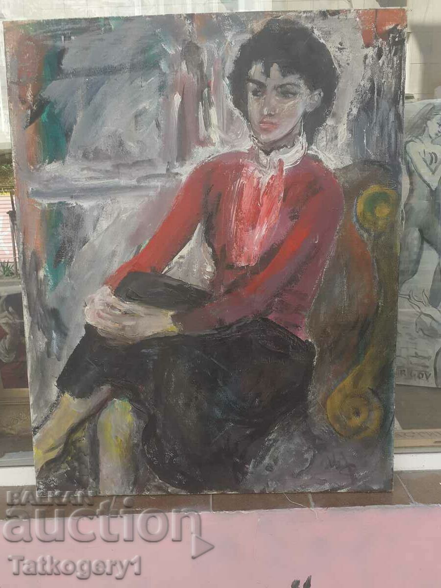Oil painting portrait of a girl