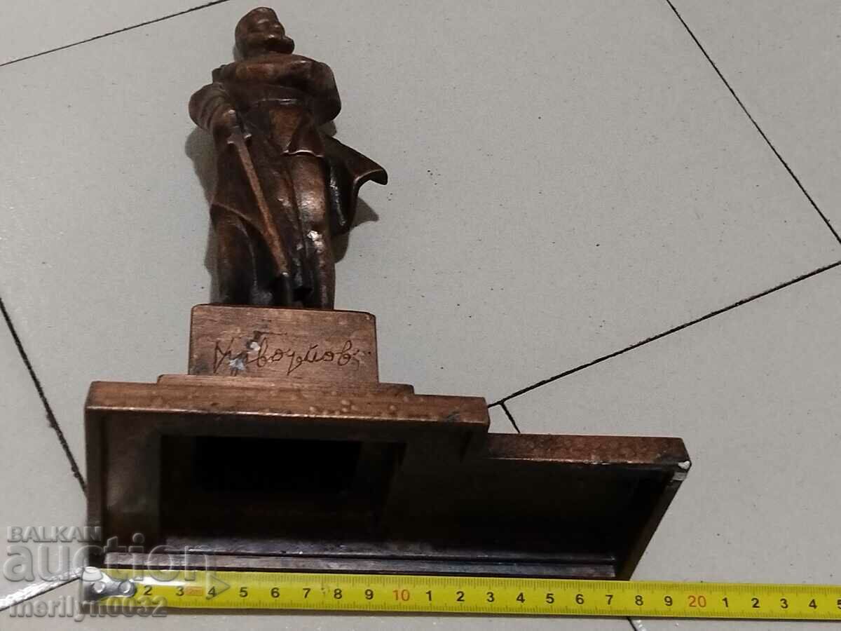 Old metal statuette HristoBotev sculpture figure UNIQUE - 6 Old metal statuette HristoBotev sculpture figure UNIQUE - 6