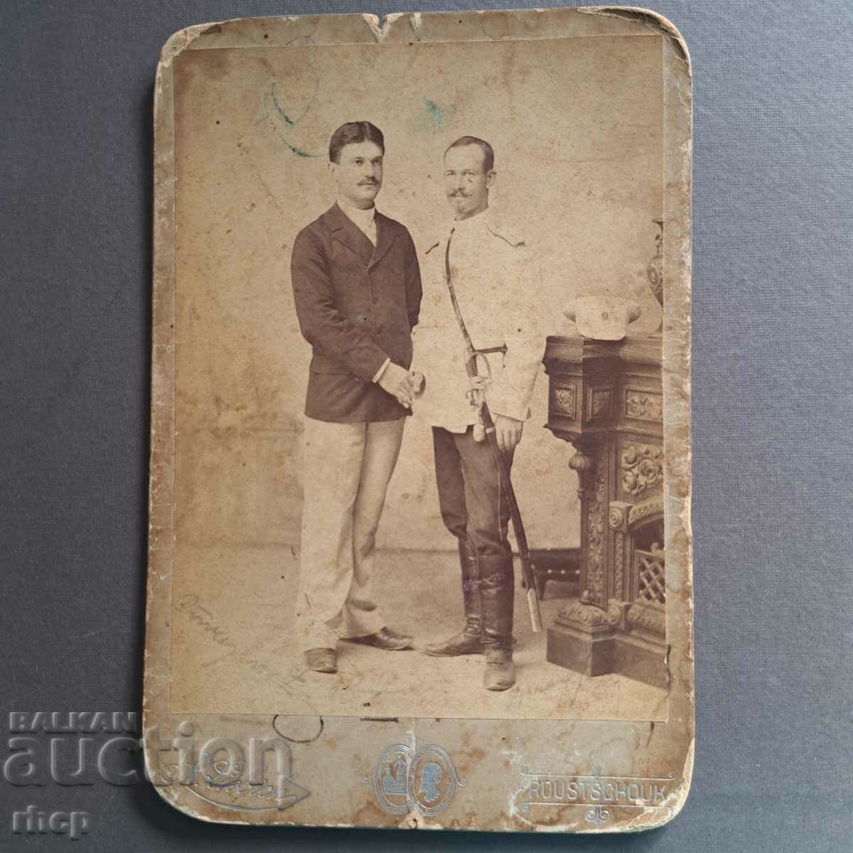 Офицер с шашка сабя Русе 1880те г стара снимка