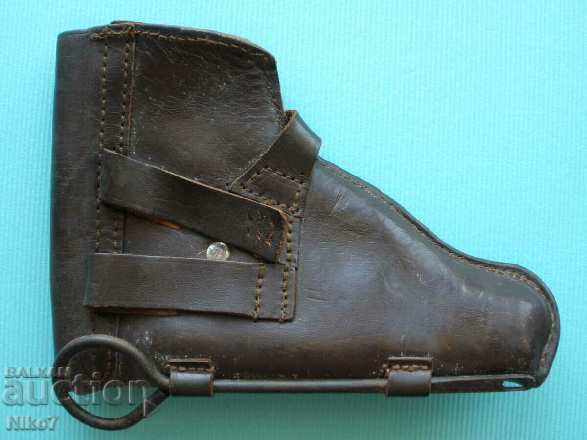 Auction  Old, leather, military, holster with ramrod from BNA.