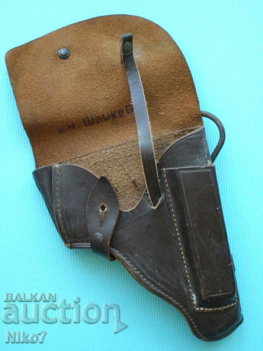 Vechi, piele, militar, toc cu bagheta de la BNA. - 5