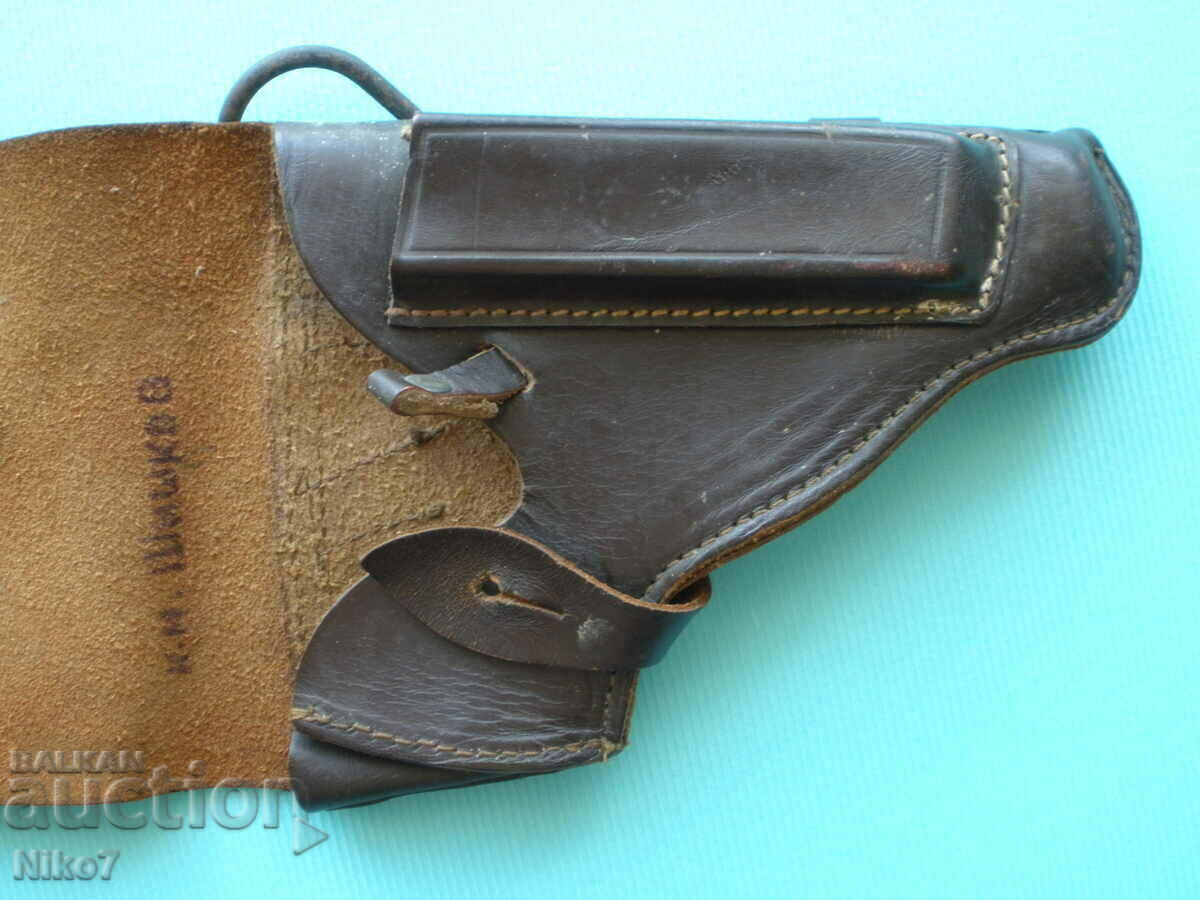 Vechi, piele, militar, toc cu bagheta de la BNA. - 6