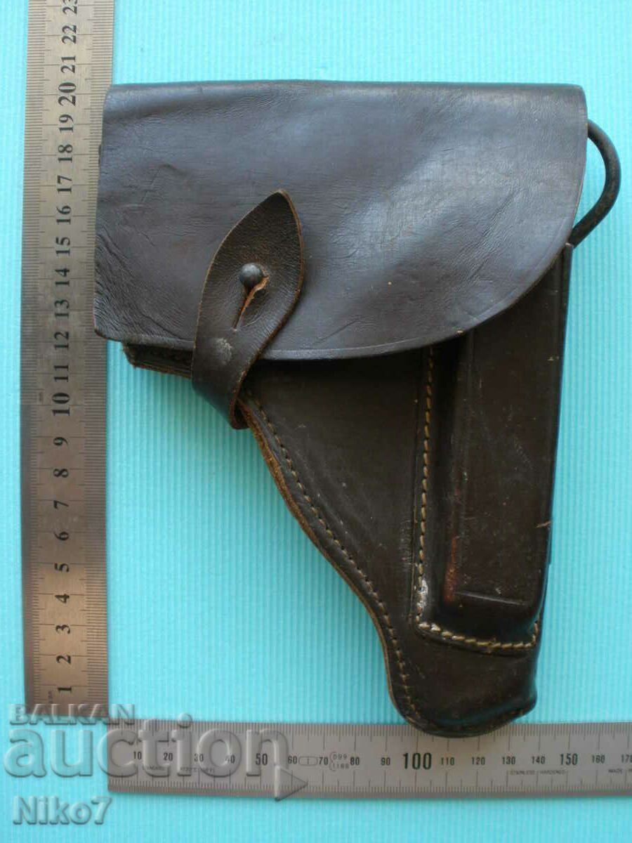 Vechi, piele, militar, toc cu bagheta de la BNA. - 7