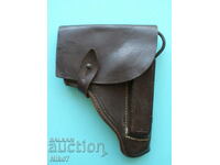 Old, leather, military, holster with ramrod from BNA.