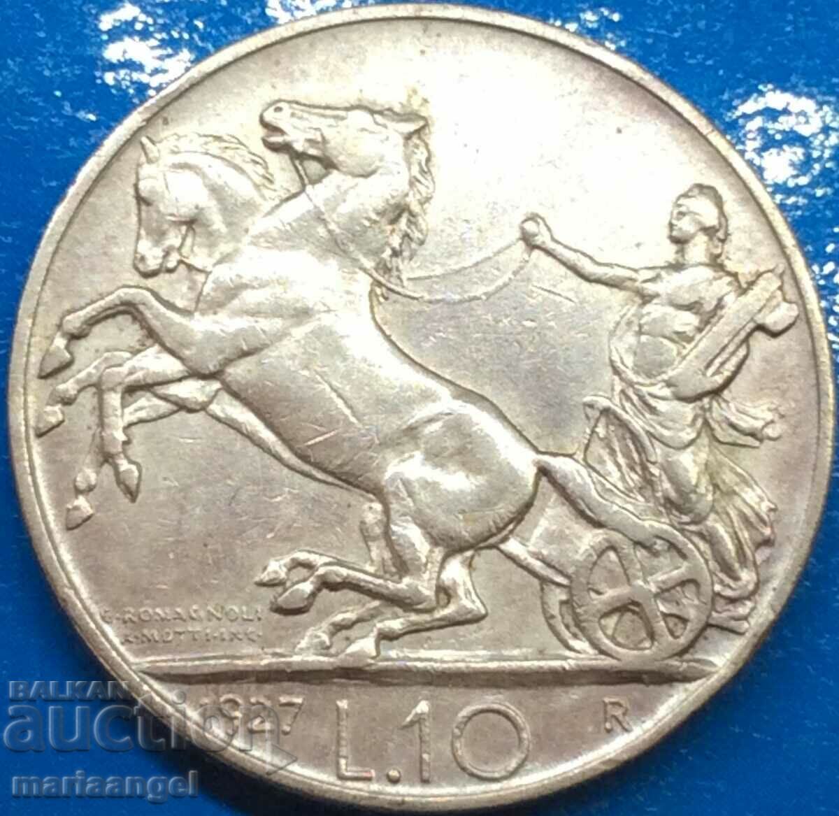 10 лири 1927 Италия FERT** Виктор Емануел сребро