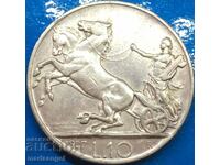 10 Lire 1927 Italy FERT** Victor Emmanuel Silver