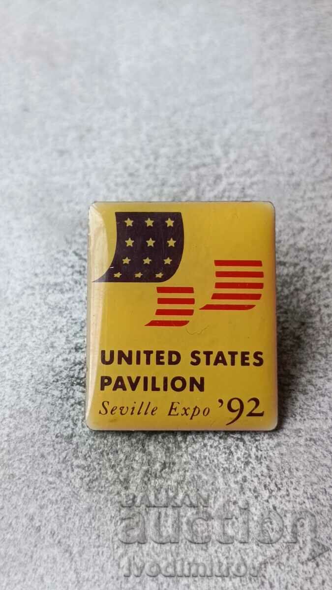 United States Olympic Pavilion Seville Expo '92 badge