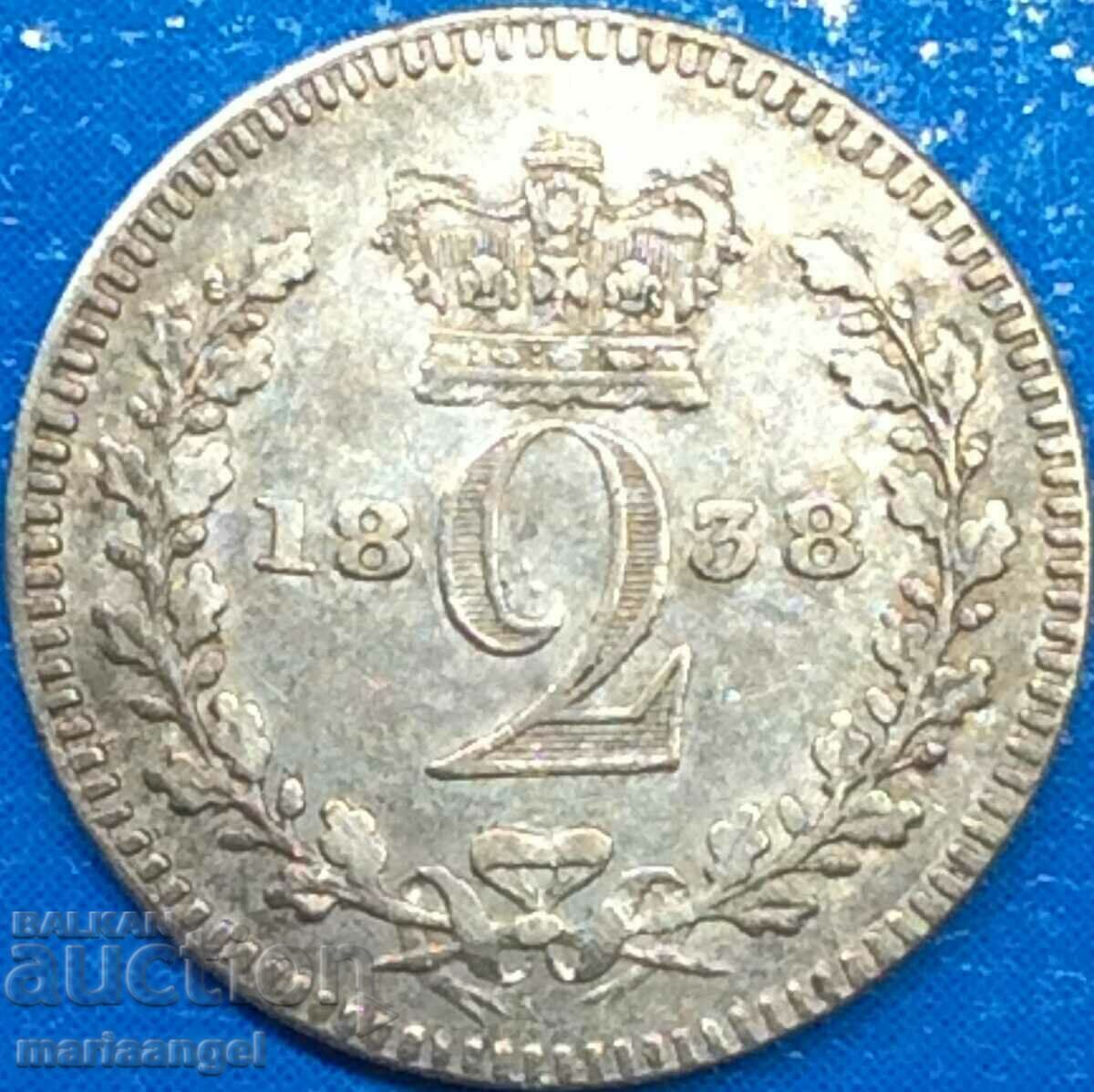 Marea Britanie 2 pence 1838 Maundy Victoria