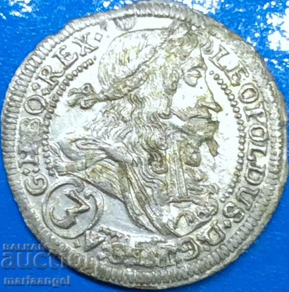 3 кройцера 1703 Австрия Леополд Хабсбург сребро