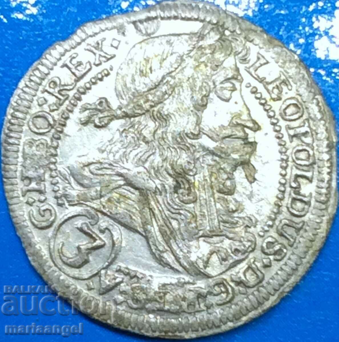 3 Kreuzers 1703 Austria Leopold Habsburg silver