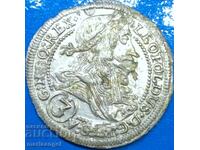 3 Kreuzers 1703 Austria Leopold Habsburg silver