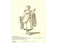 OLD ENGRAVING - 1757 - WOMAN FROM THE ARCHIPELAGO - COSTUME - ORIGINAL