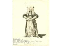 OLD ENGRAVING - 1757 - GREEK BRIDE - COSTUME - ORIGINAL