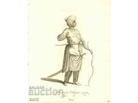 СТАРА ГРАВЮРА - 1757 - МЪЖ ОТ ЕТИОПИЯ - КОСТЮМ - ОРИГИНАЛ .