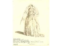 OLD ENGRAVING - 1757 - WOMAN OF VENICE - COSTUME - ORIGINAL