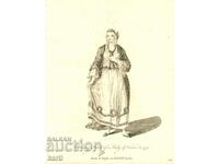 OLD ENGRAVING - 1757 - WOMAN OF VENICE - COSTUME - ORIGINAL