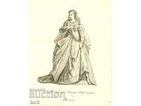 СТАРА ГРАВЮРА - 1757 - ЖЕНА ОТ РИМ - КОСТЮМ - ОРИГИНАЛ .