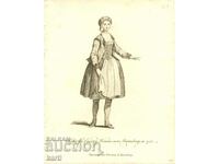 OLD ENGRAVING - 1757 - WOMAN OF NUREMBERG - COSTUME - ORIGINAL