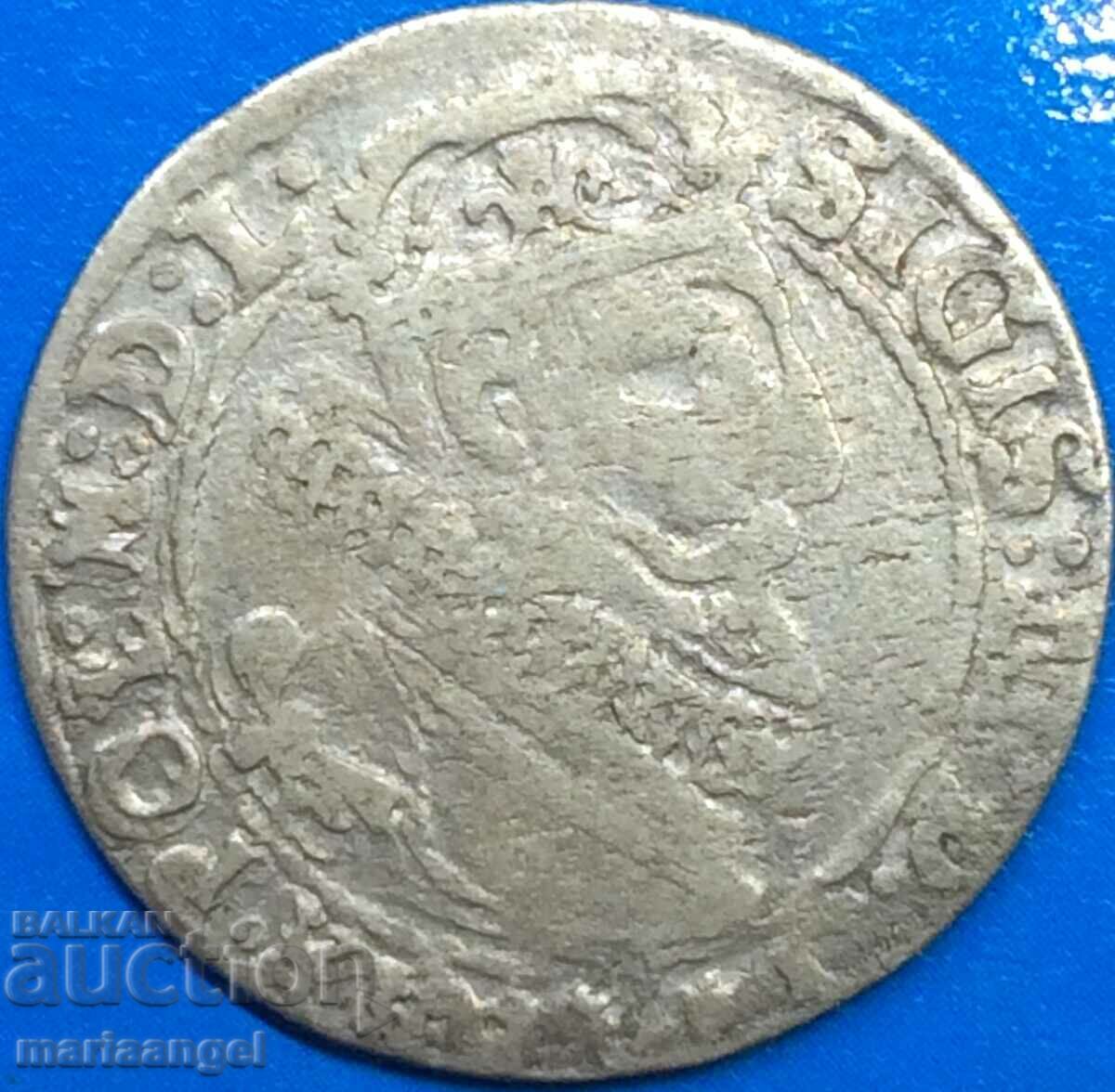 Polonia 6 groszy (Szestak) 1624 Sigismund al III-lea Vasă argint - rar
