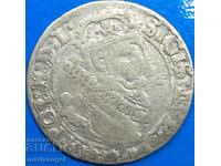 Полша 6 гроша (Шестак) 1624 Сигизмунд III Ваза сребр - рядък