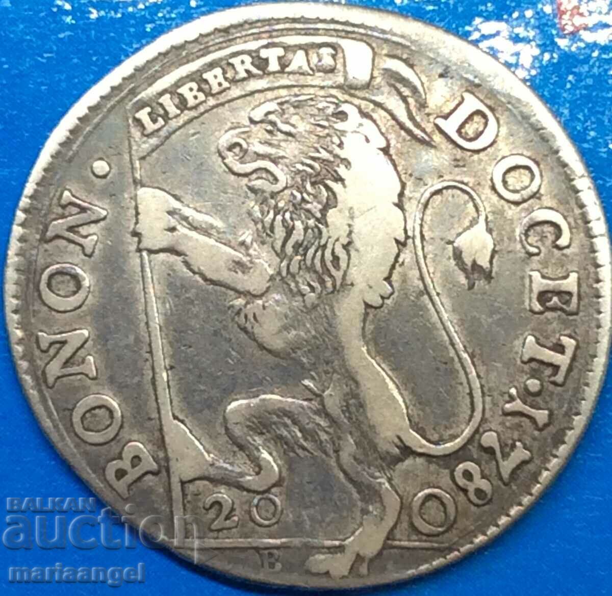 Vatican 1 lira 1780 20 Bolognese silver Patina - rare