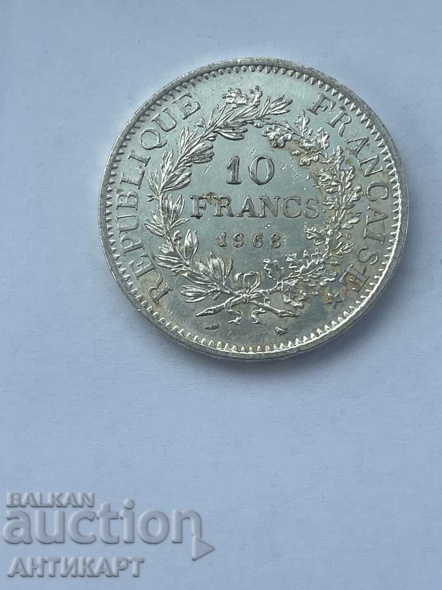 сребърна монета 10 франка Франция 1968 сребро
