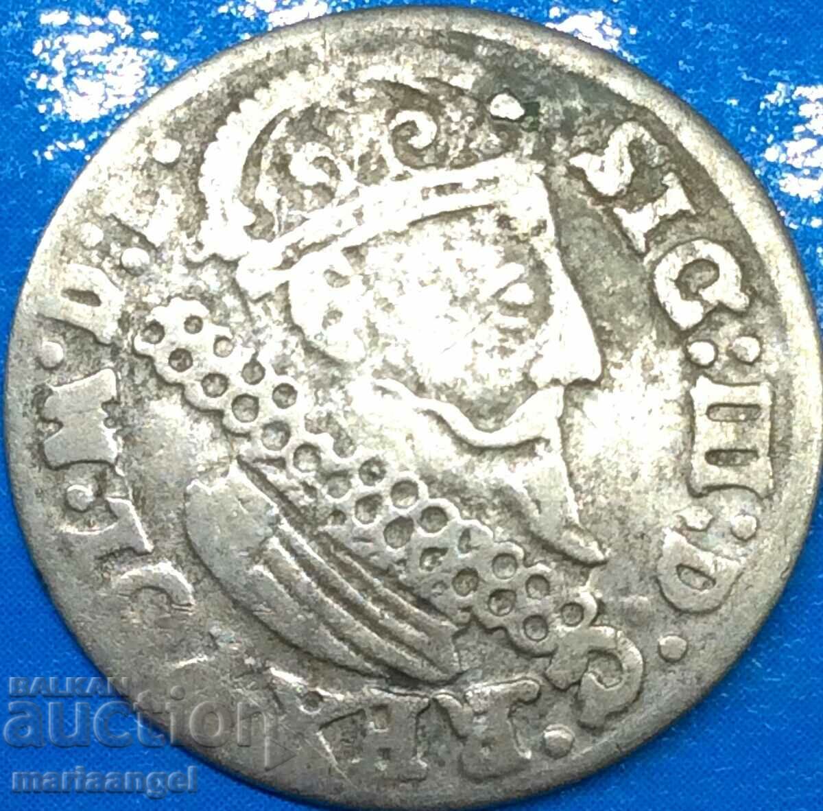 Полша 3 гроша (трояк) 1624 Сигизмунд III сребро - рядка