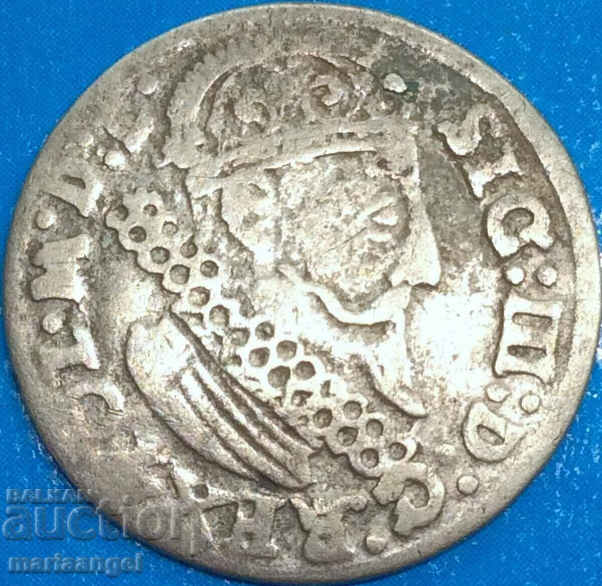 Полша 3 гроша (трояк) 1624 Сигизмунд III сребро - рядка