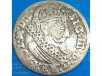 Πολωνία 3 groszy (τρόικα) 1624 Sigismund III ασήμι - σπάνιο