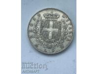monedă de argint 5 lire Italia 1875 argint