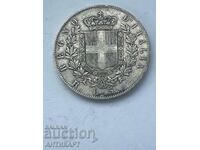 #2 сребърна монета 5 лири Италия 1875 сребро