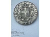 #2 silver coin 5 lire Italy 1875 silver