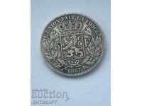 silver coin 5 francs Belgium 1867 silver