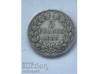 silver coin 5 francs France 1833 H silver
