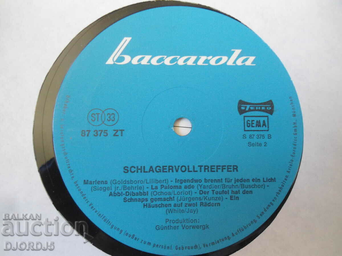 Δημοπρασία SCHLAGER VOLLTREFFER, δίσκος γραμμοφώνου, μεγάλος Δημοπρασία SCHLAGER VOLLTREFFER, δίσκος γραμμοφώνου, μεγάλος