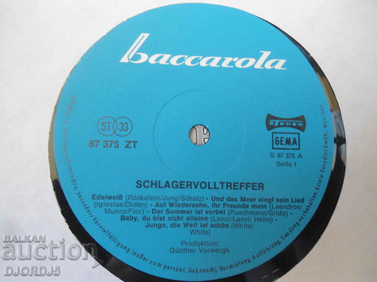 Παράδοση SCHLAGER VOLLTREFFER, δίσκος γραμμοφώνου, μεγάλος Παράδοση SCHLAGER VOLLTREFFER, δίσκος γραμμοφώνου, μεγάλος