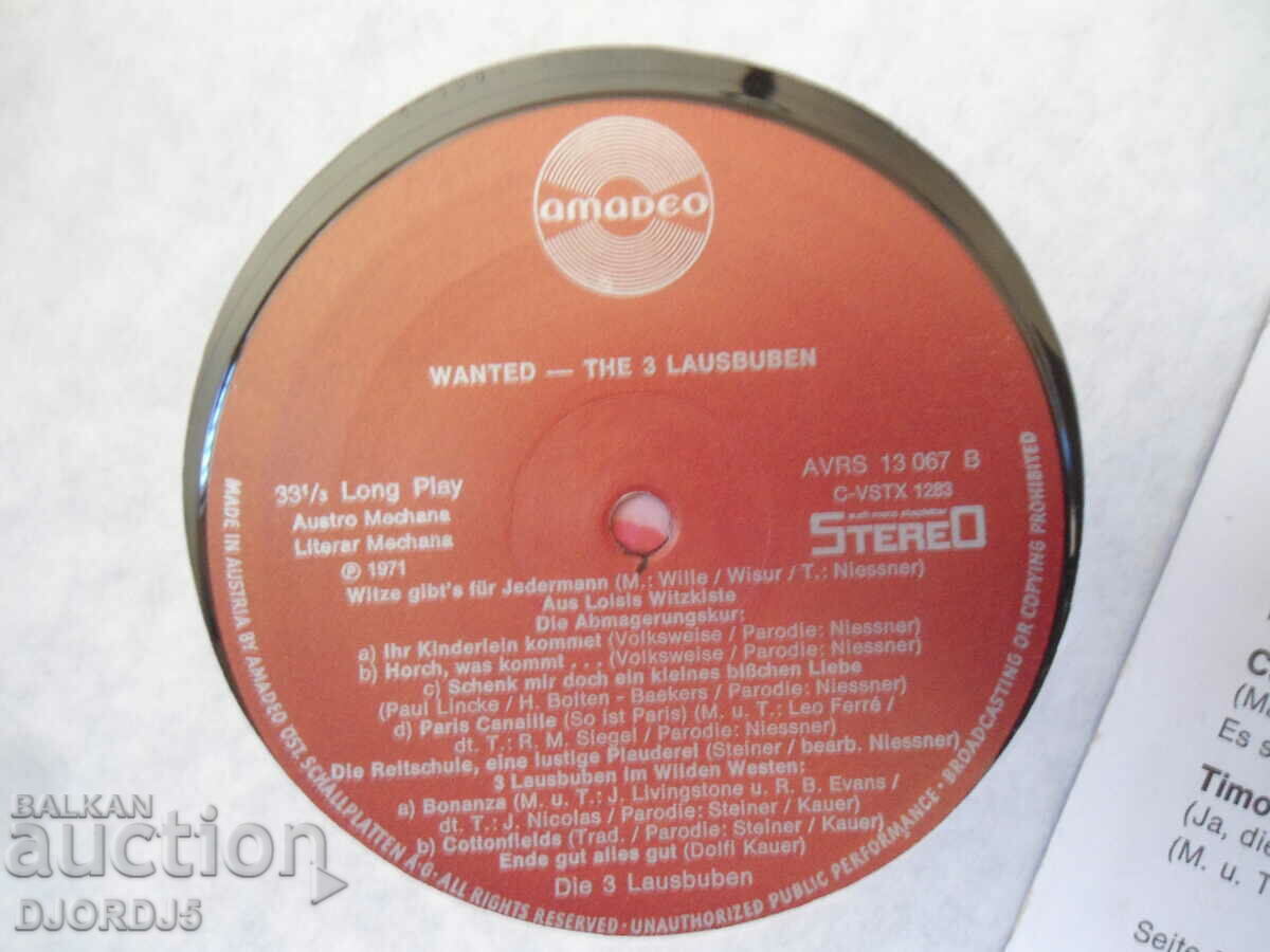 Delivery of WANTED the 3 LAUSBUBEN, turntable, large Delivery of WANTED the 3 LAUSBUBEN, turntable, large