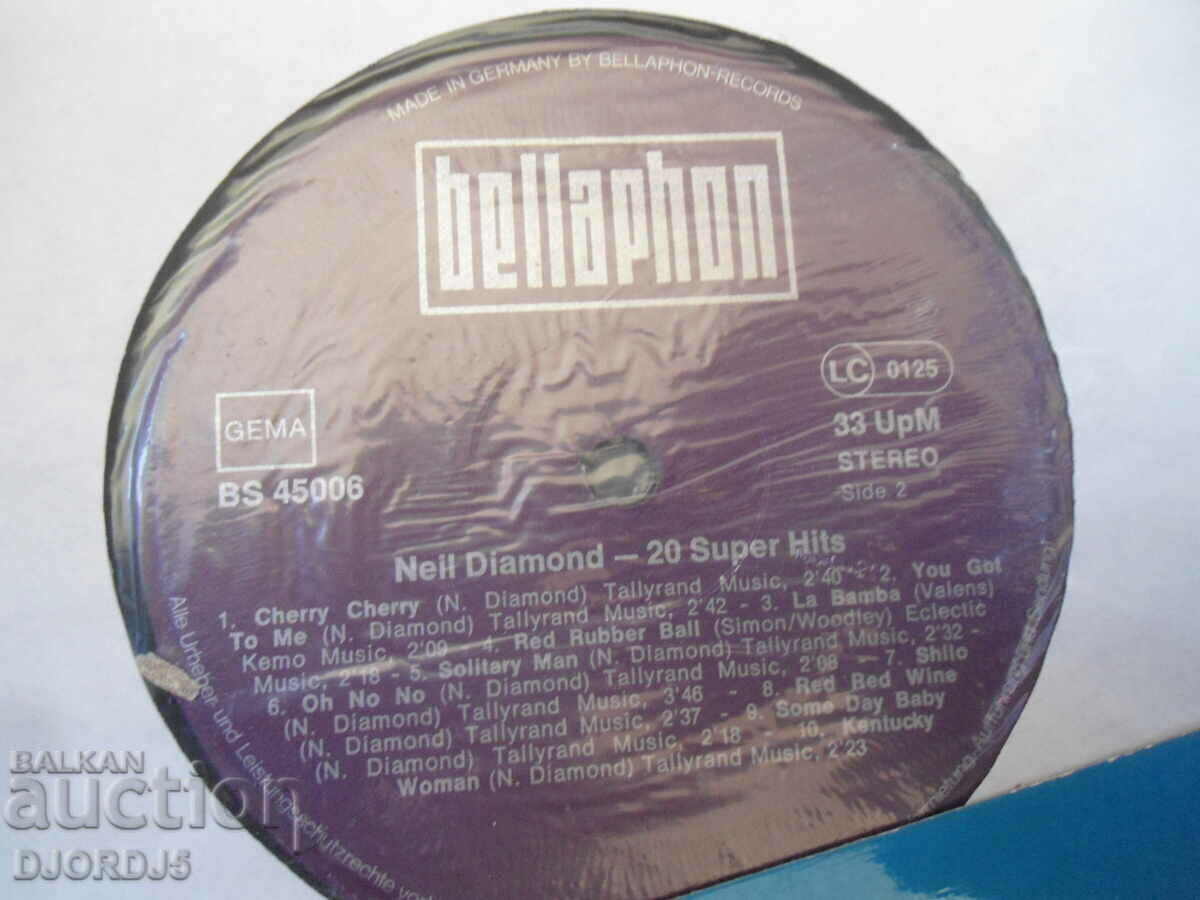 Licitație NEIL DIAMOND, 20 SUPER HITS, Turntable, Large Licitație NEIL DIAMOND, 20 SUPER HITS, Turntable, Large