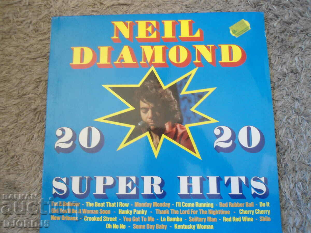 NEIL DIAMOND, 20 SUPER HITS, грамофонна плоча, голяма