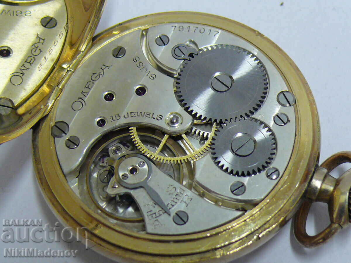 Ελβετικό ρολόι τσέπης OMEGA OMEGA Επιχρυσωμένο, Μηχανικό - 7