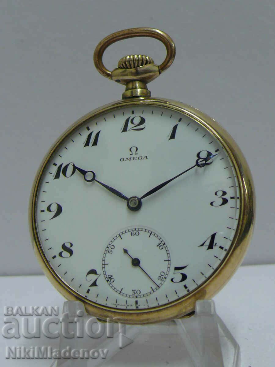 Swiss OMEGA OMEGA Gold plated pocket watch, Mechanical Swiss OMEGA OMEGA Gold plated pocket watch, Mechanical