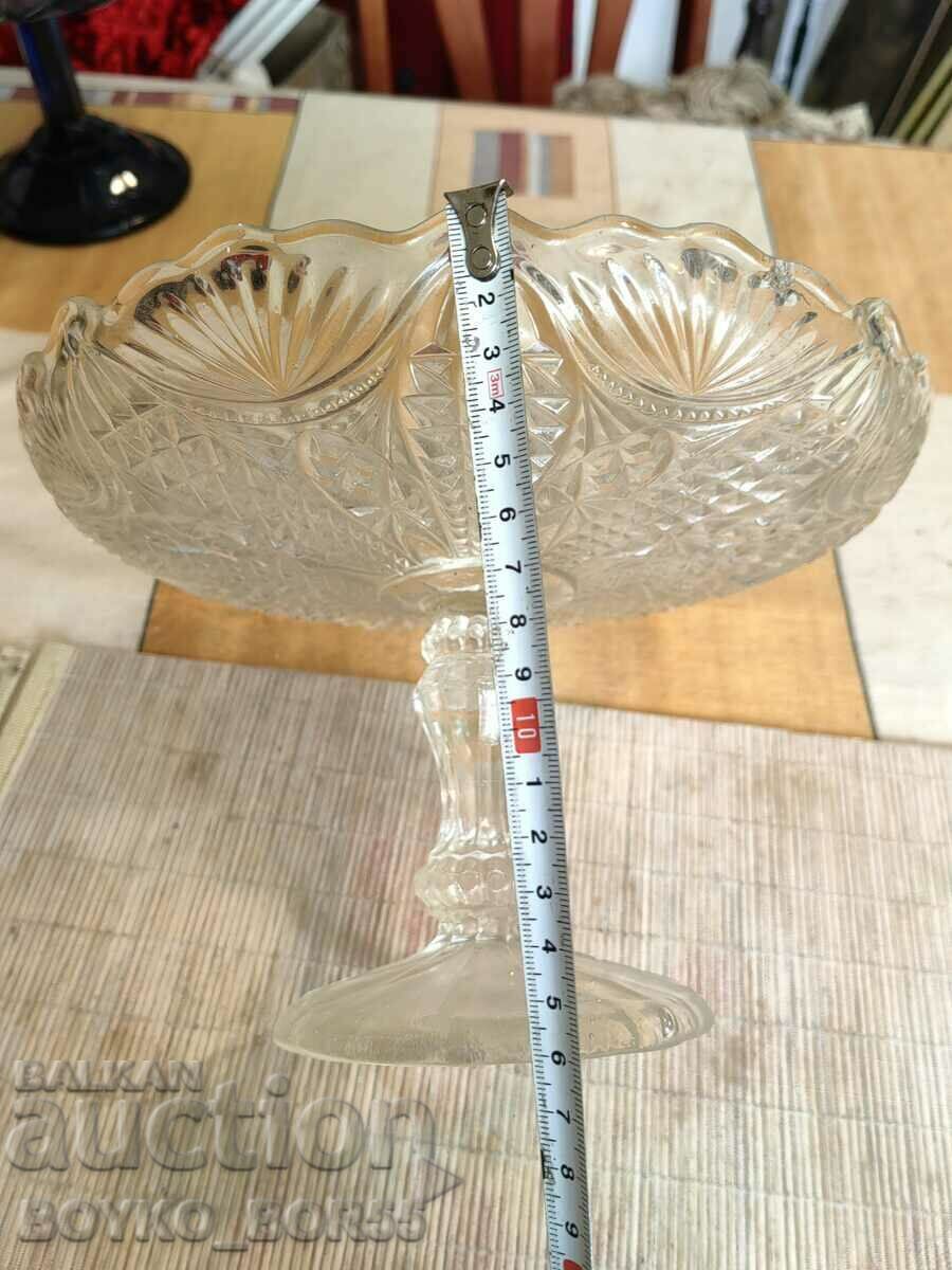 Licitație Fructeară din sticlă regală antică rar 26/17 cm.