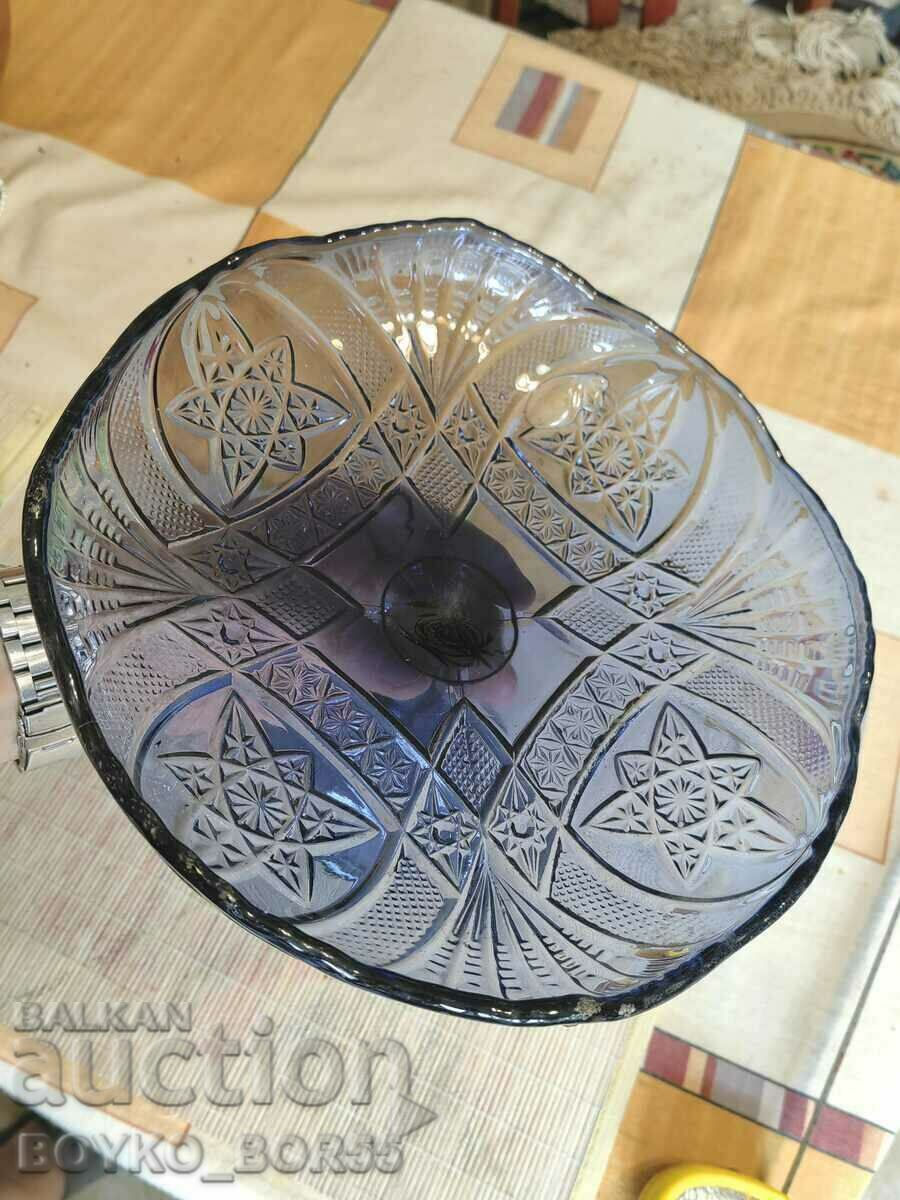 Fructera Rare Blue Antique Royal Glass 28/18 cm - 5 Fructera Rare Blue Antique Royal Glass 28/18 cm - 5