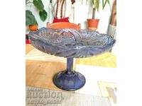 Σπάνιο Μπλε Αντίκα Royal Glass Fruit Bowl 28/18 cm