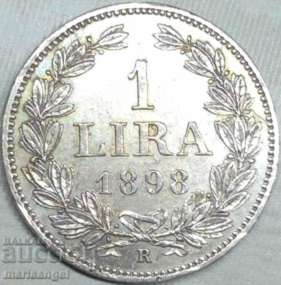 San Marino (Error - San MarinI) 1 lira 1898 silver