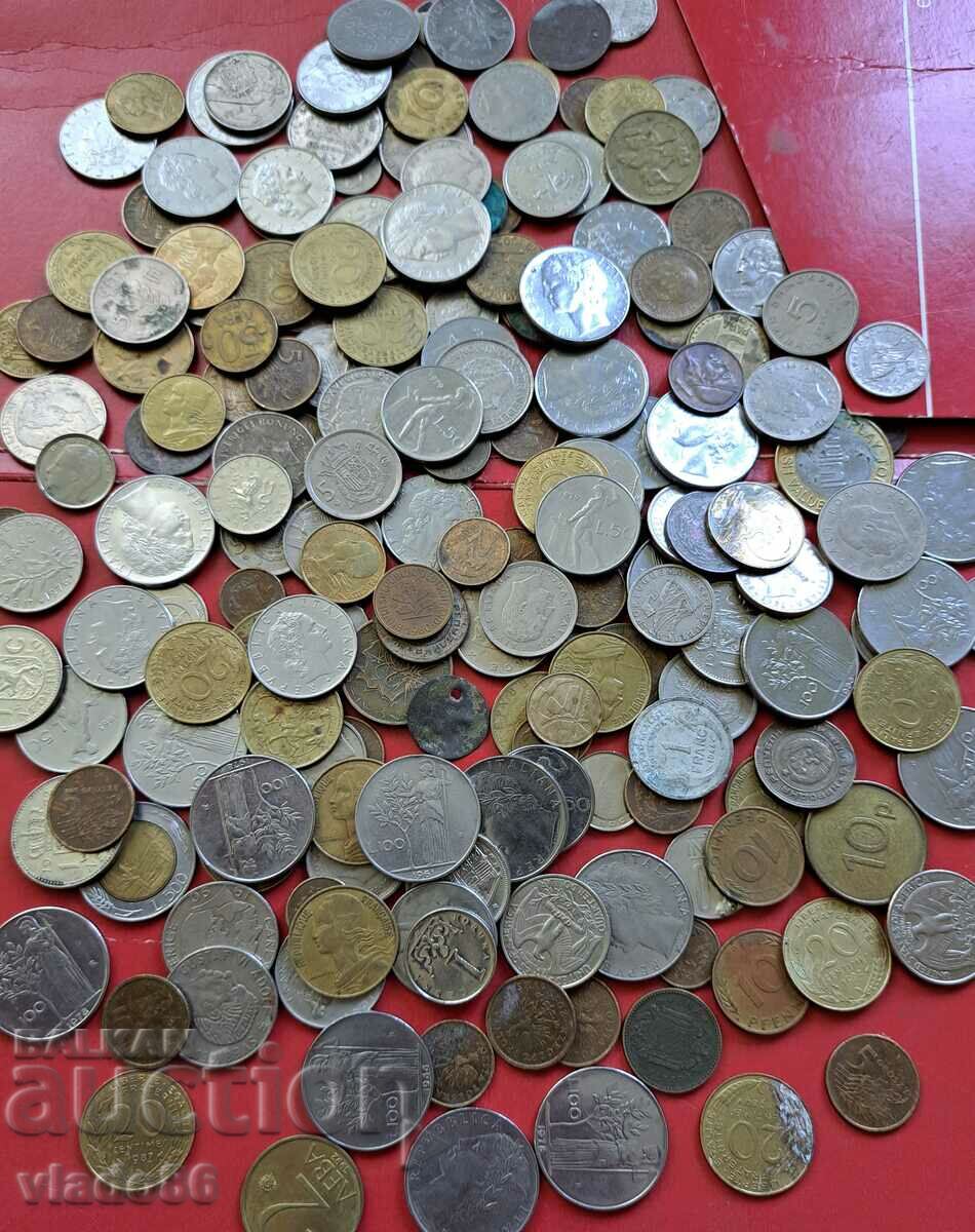 Lot of old Bulgarian and foreign coins