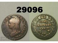 Franta 5 centimes 1796-99 BB