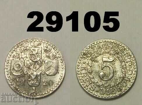 Dieburg 5 pfennig 1920 Fier