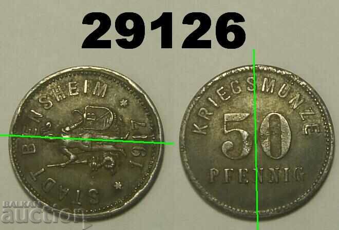 Bensheim 50 pfennig 1917 Iron