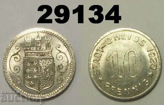 Ohligs 10 pfennig 1920 Fier de călcat